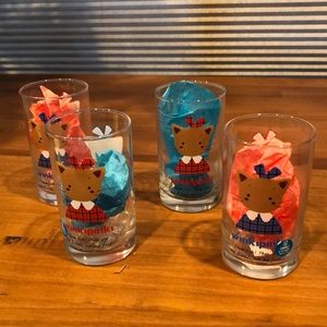 Rare Sanrio Winkipinki Drinking Glasses Set of 4